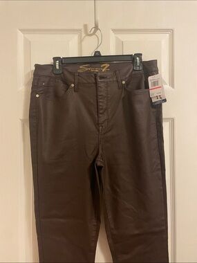 Brown faux leather pants